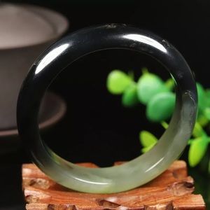 Natural Jade Hand Carved Bangle 58mm opening med.